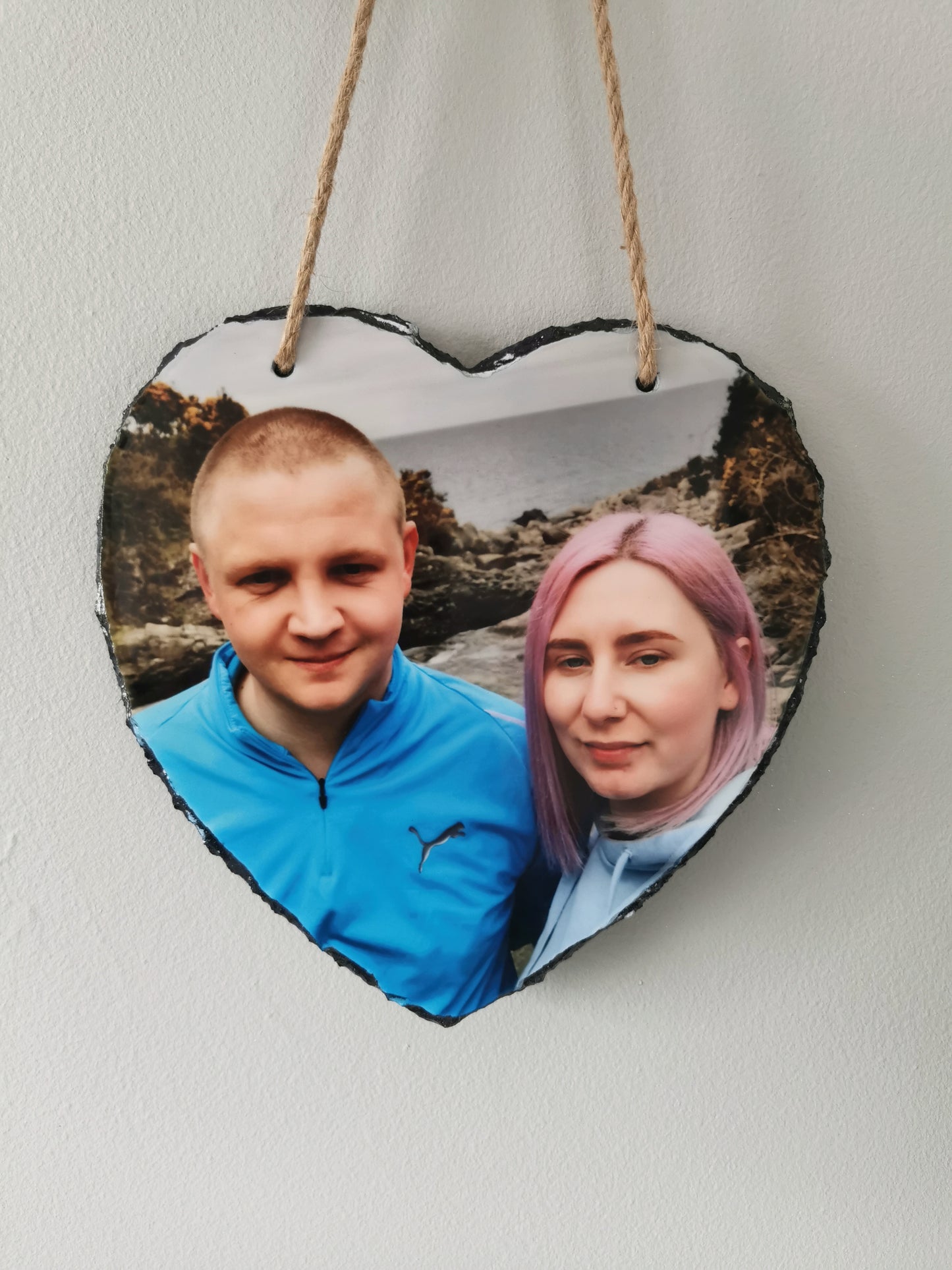 Hanging Heart Slate 20cm